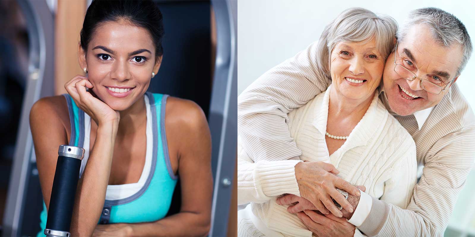 Diverse age group of patients smiling.